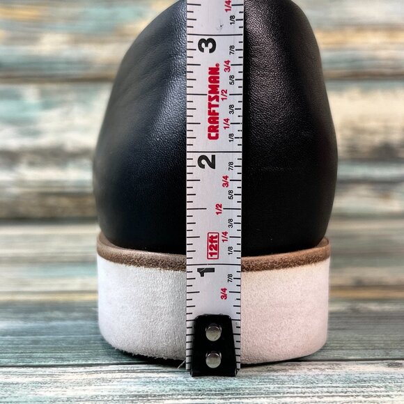 Via Spiga Loafer Womens 7.5M Black Leather Dress Comfort Shoe Wedge Heel Slip On - Picture 11 of 12